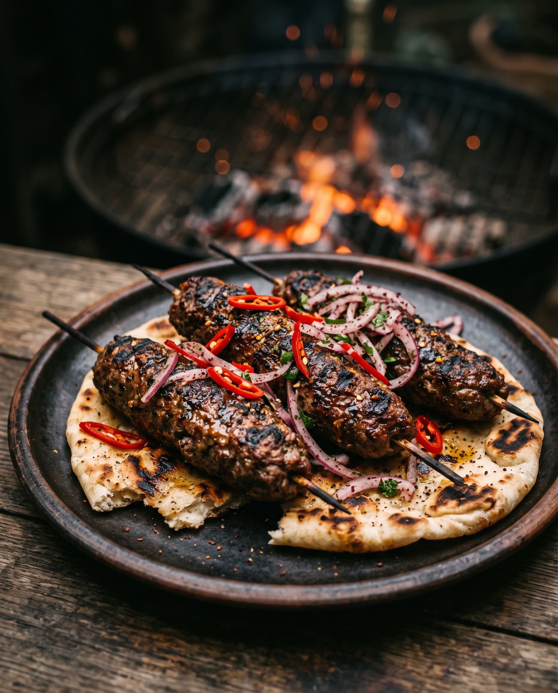 Hand-minced beef kofta with pickled chili